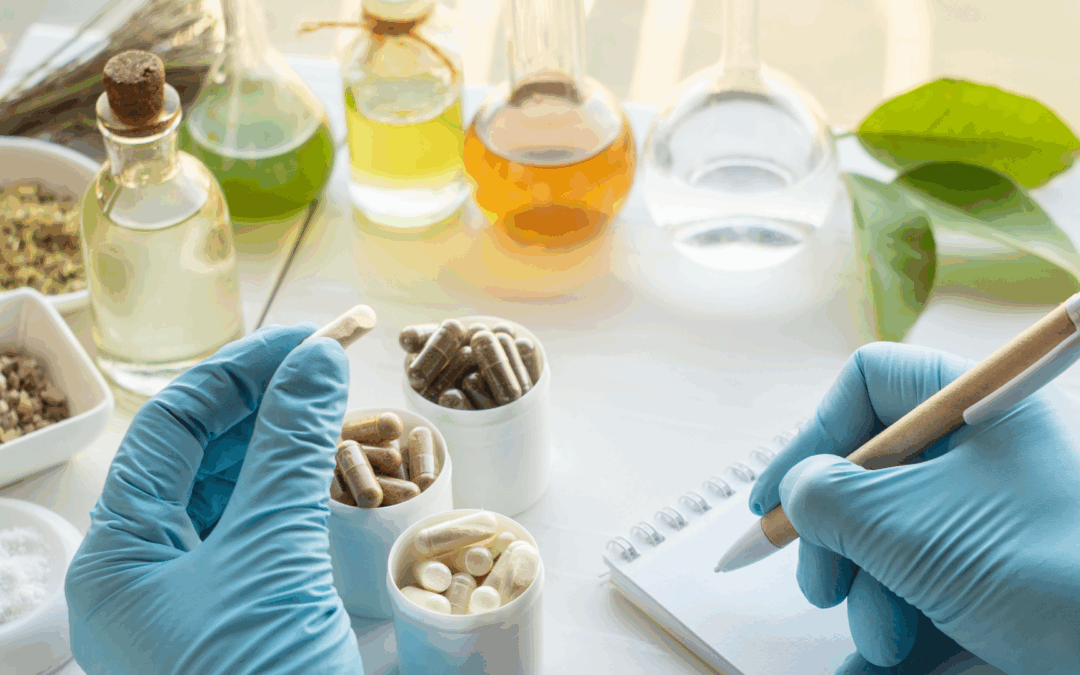 Image of scientist formulating supplements
